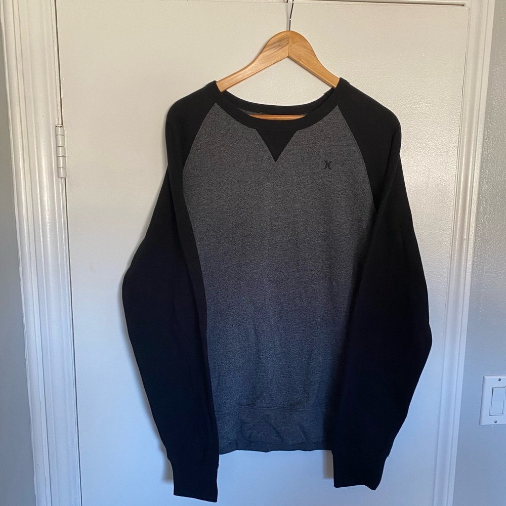 Hurley Sweatshirt, Large, Black & Grey